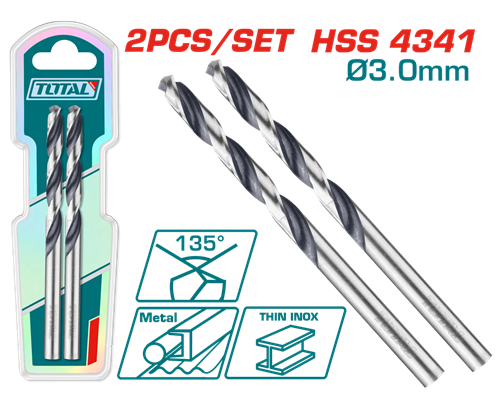 TAC1200034 - 4341 HSS Drill Bit 3.0mm SET