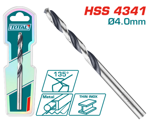 TAC1200404 - 4341 HSS Drill Bit 4.0mm PCS