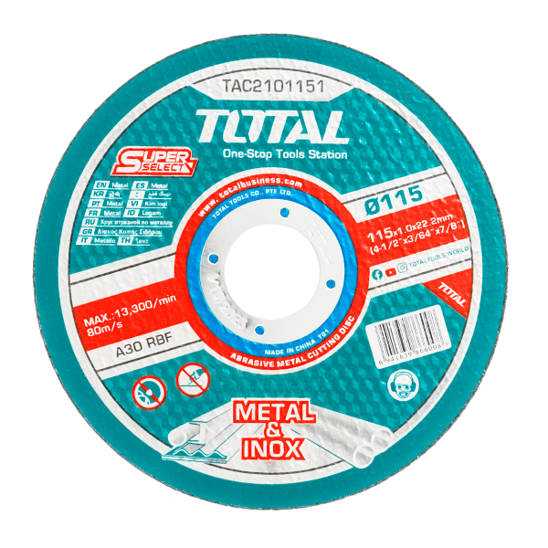 TAC2101151 - ABRASIVE METAL CUTTING DISC 115 (4-1/2")x1.0mm