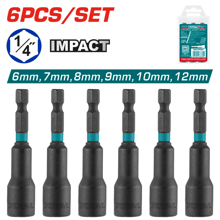 TAC2765061 - 6 Pcs Impact Magnetic Nut Set 6PCS / SET SET