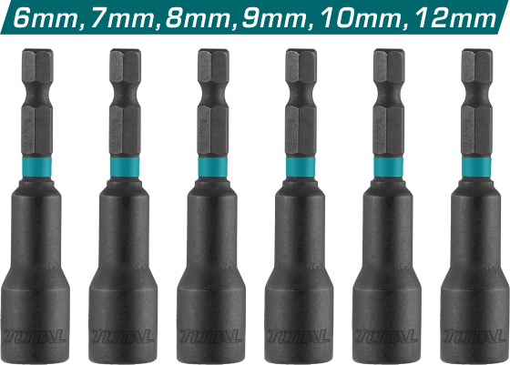 TAC2765061 - 6 Pcs Impact Magnetic Nut Set 6PCS / SET