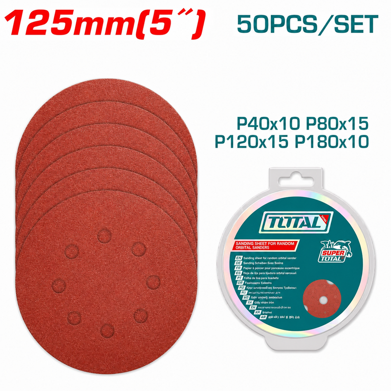 TAC7312511 - SANDING SHEET FOR RANDOM ORBITAL SANDER 125mm.