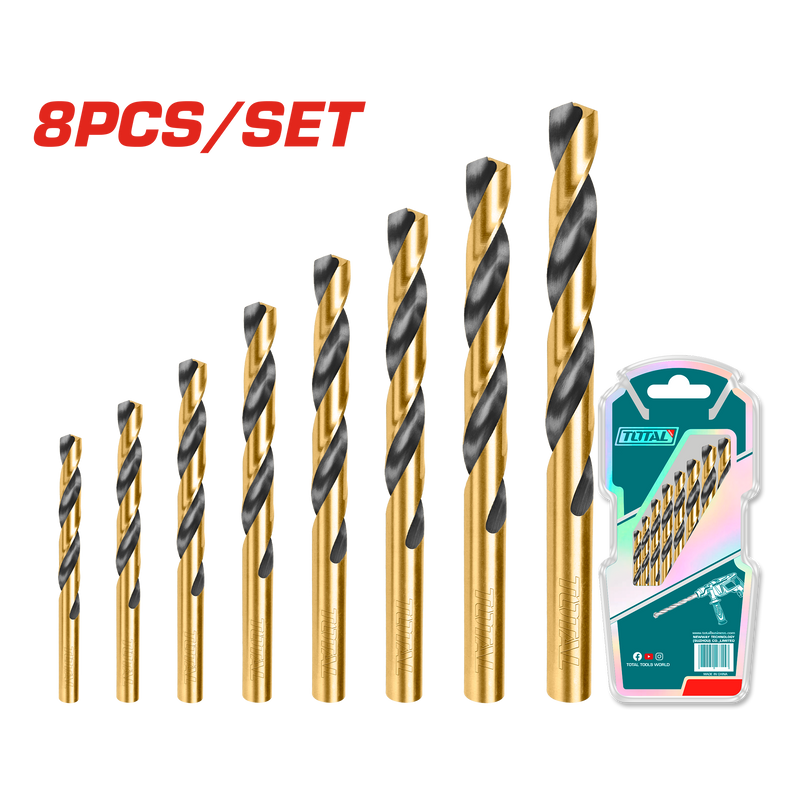 TACSD0801 - 8 Pcs HSS Twist Drill Bits Set SET