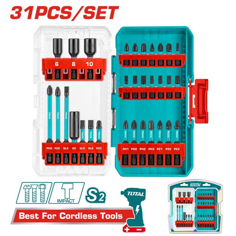 TACSDL11306 - 31 PCS IMPACT SCREWDRIVER BITS SET