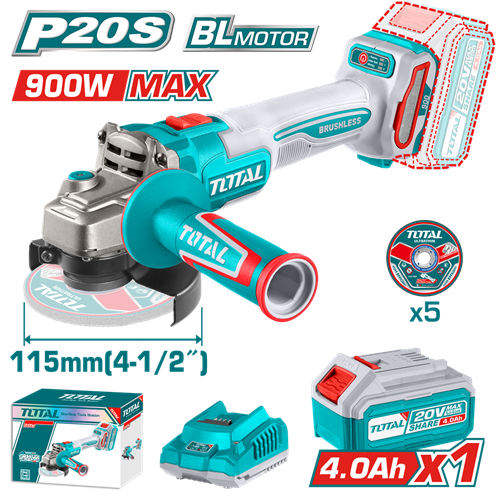 TAGLI261521 - Cordless Angle Grinder 900W PCS