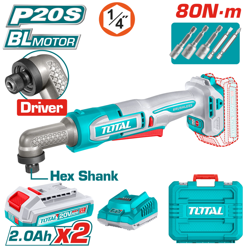 TAIRLI208 - Cordless Angle Impact Driver 80N.m.