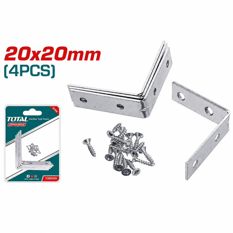 TCB2020 - CORNER BRACE SET 20x20mm.