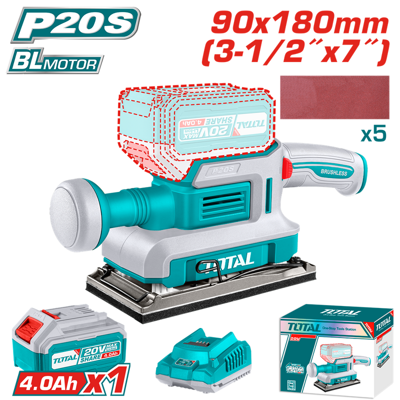 TFSLI20311 - Cordless Finishing Sander - 90x180mm