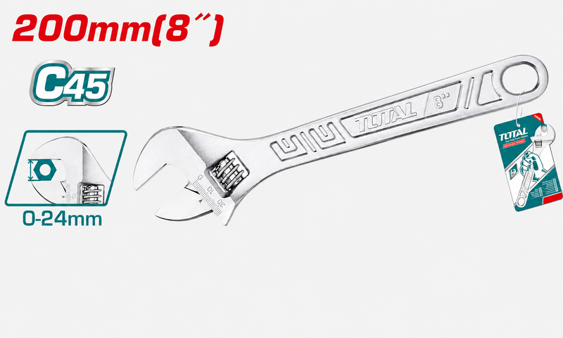 THT101083 - ADJUSTABLE WRENCH 200mm(8").