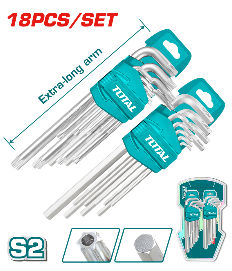 THT106KT0181 - 18 Pcs Hex Key And Torx Key Set SET