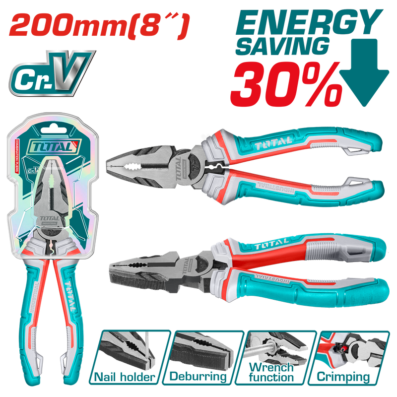 THT210806S - HIGH LEVERAGE COMBINATION PLIERS 200mm 8"