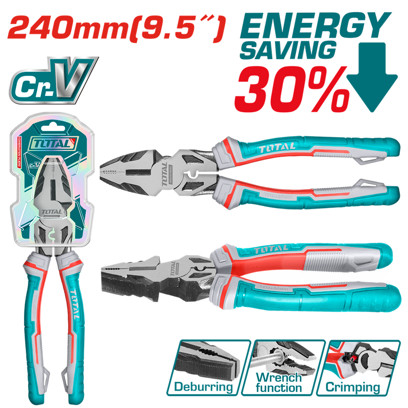 THT210906S - High Leverage Combination Pliers 240mm (9.5") PCS