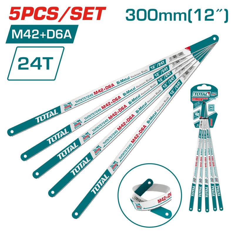 THTKT57245 - BI-METAL HACKSAW BLADE SET 12" 24T