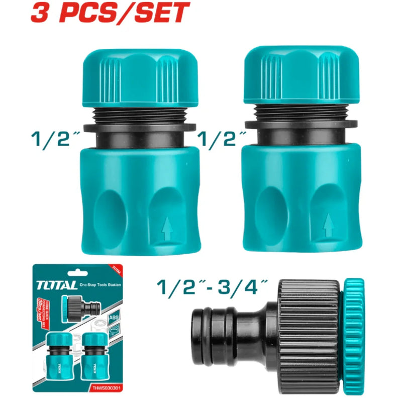 THWS030301 - 3 PCS HOSE QUICK CONNECTORS SET.