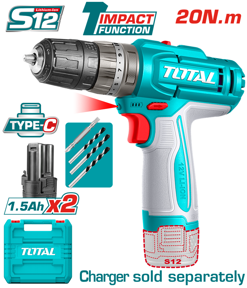 TIDLI12206 - Cordless Impact Drill 20N.m PCS
