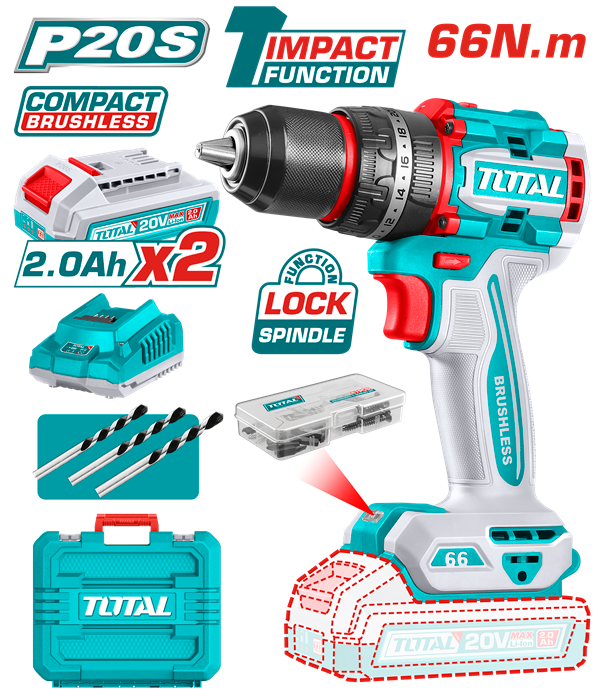 TIDLI20668 - Compact Brushless Cordless Impact Drill 66N.m PCS