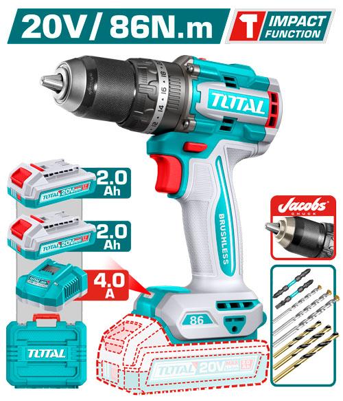 TIDLI208688 - COMPACT BRUSHLESS CORDLESS DRILL 20V/86 N.m