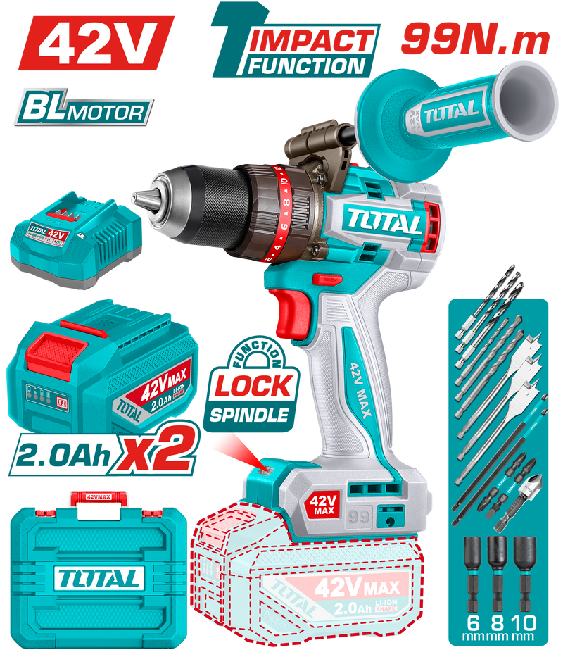 TIDLI429982 - BRUSHLESS CORDLESS IMPACT DRILL 99 N.m