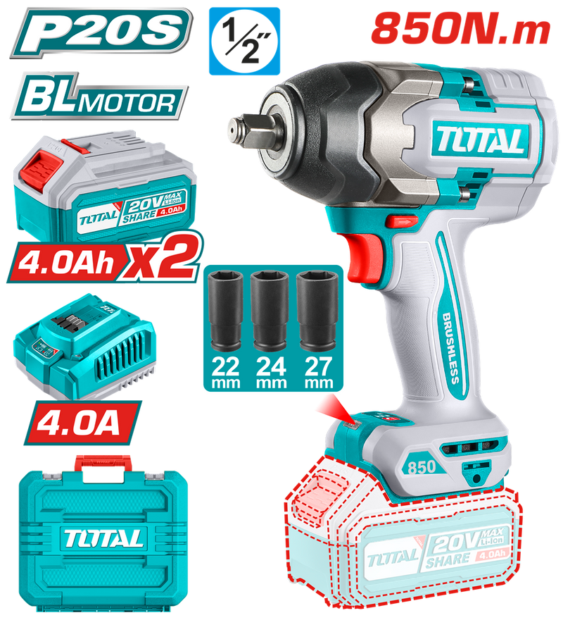 TIWLI2085 - Cordless Impact Wrench 850N.m PCS