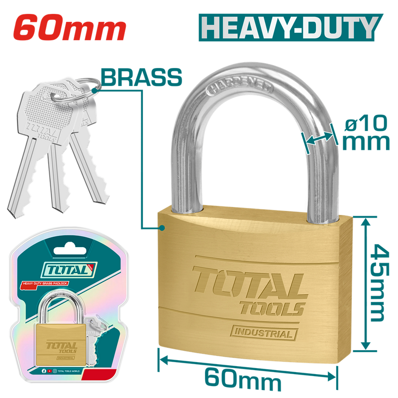 TLK32602 - Heavy Duty Brass Padlock 60mm PCS