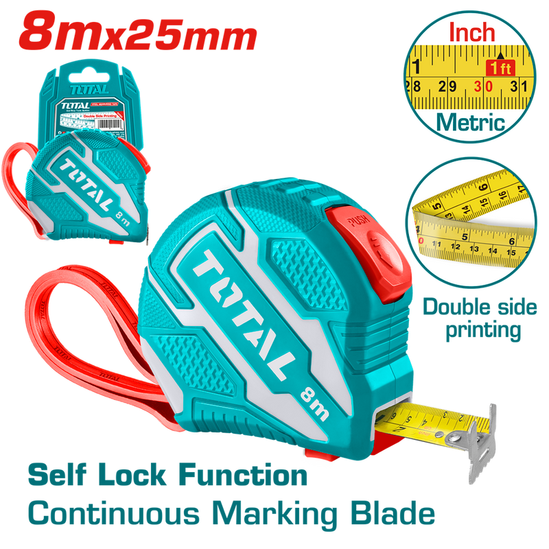 TMT126281 - STEEL MEASURING TAPE 8M X 25mm