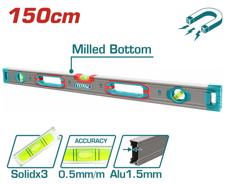 SPIRIT LEVEL WITH POWERFUL MAGNETS 150mm.