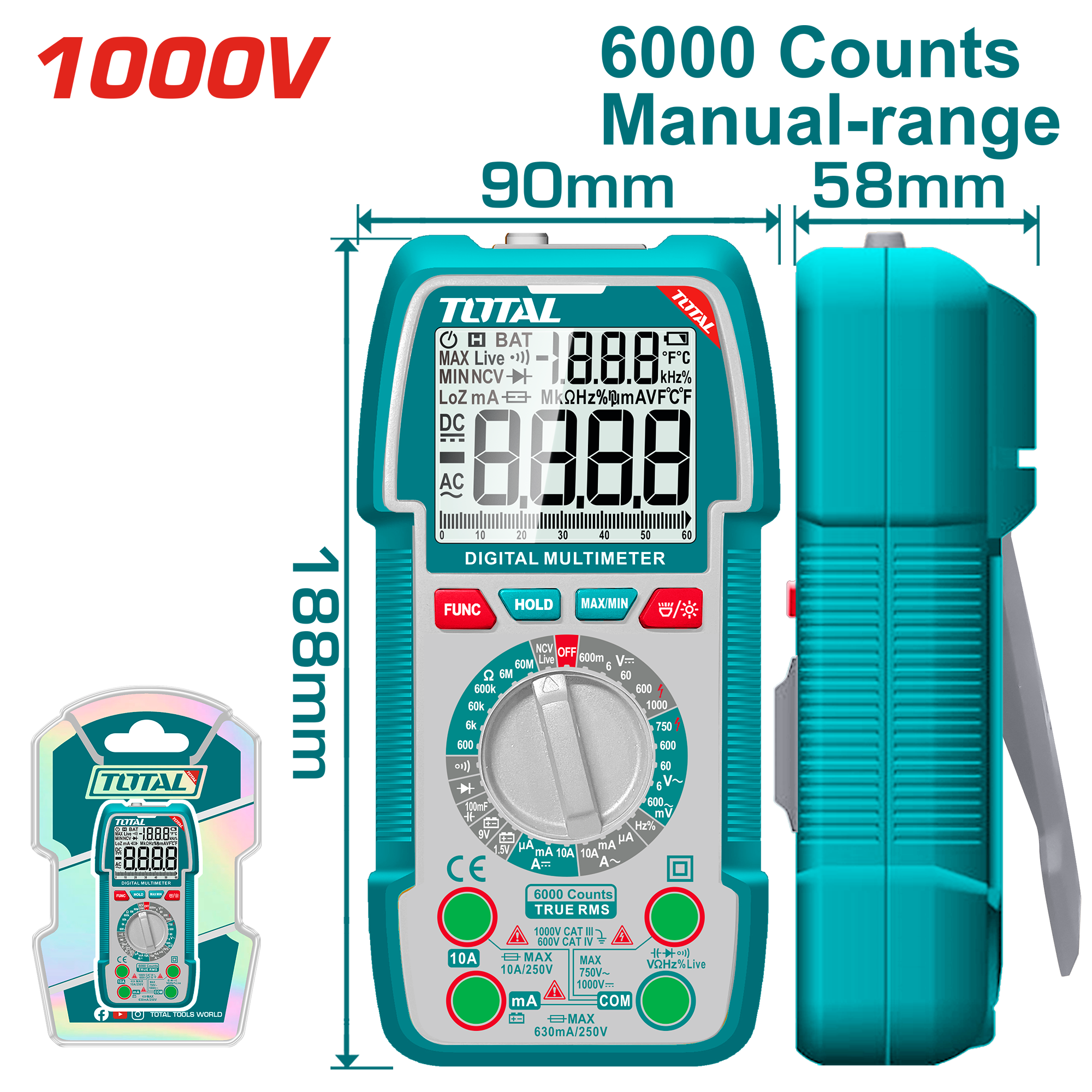 Multimeter Total TMT5310002 - Digital Multimeter 1000V — Total Tools UG