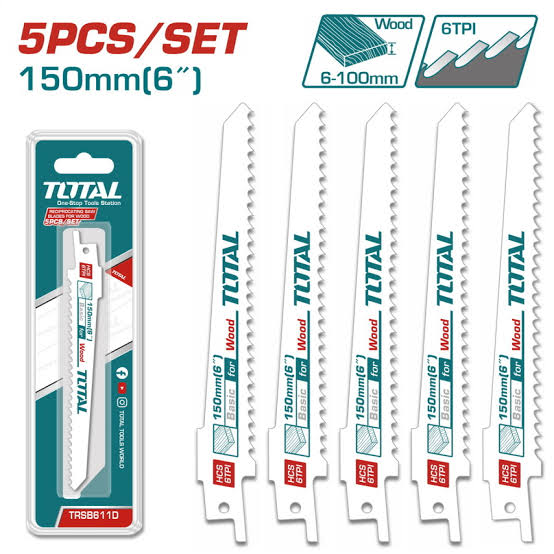 TRSB611D - RECIPROCATING SAW BLADES FOR WOOD 150mm(6").