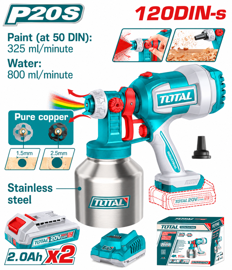TSGLI200414 - CORDLESS SPRAY GUN 120 DIN-s.