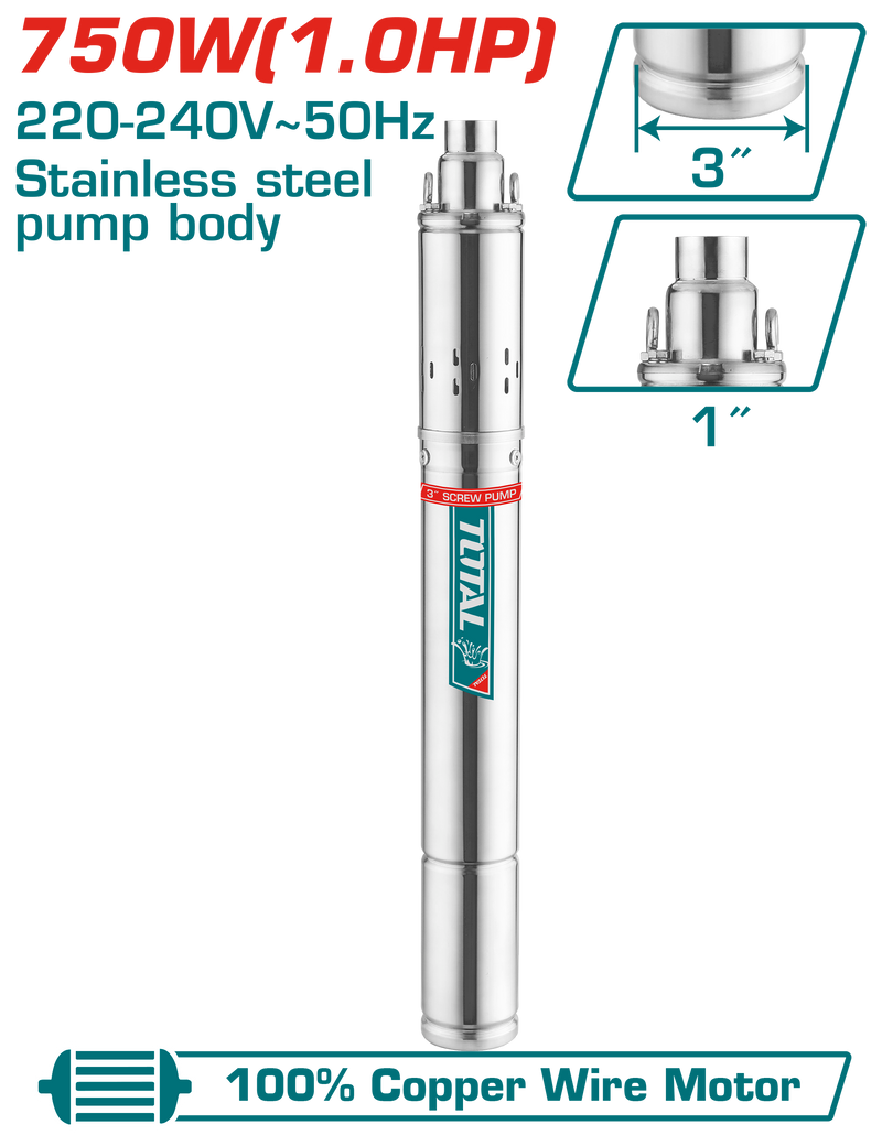TSWP7501 - 3" SCREW PUMP 750W (1.0HP)
