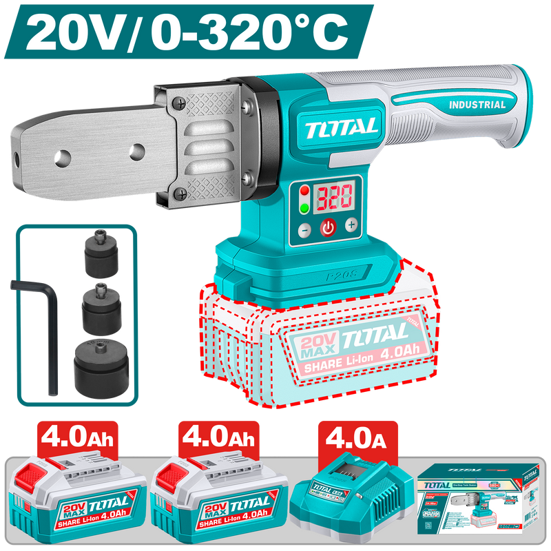 TWTLI20182 - CORDLESS PLASTIC TUBE WELDING TOOL 20V/0-320C.